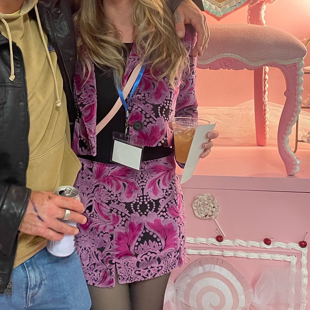 Free People Anna Sui Purple Paisley Velvet Skirt and Blazer Set Block Party Set - Picture 4 of 6